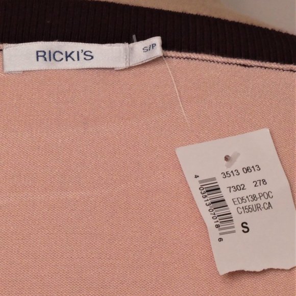 Ricki's Three Tone Pink / Burgundy/ Peach, boat neck Rayon blend sweate… - Picture 10 of 12